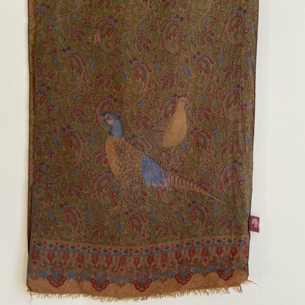 Mulberry Paisley Silk Scarf - Picture 2 of 11